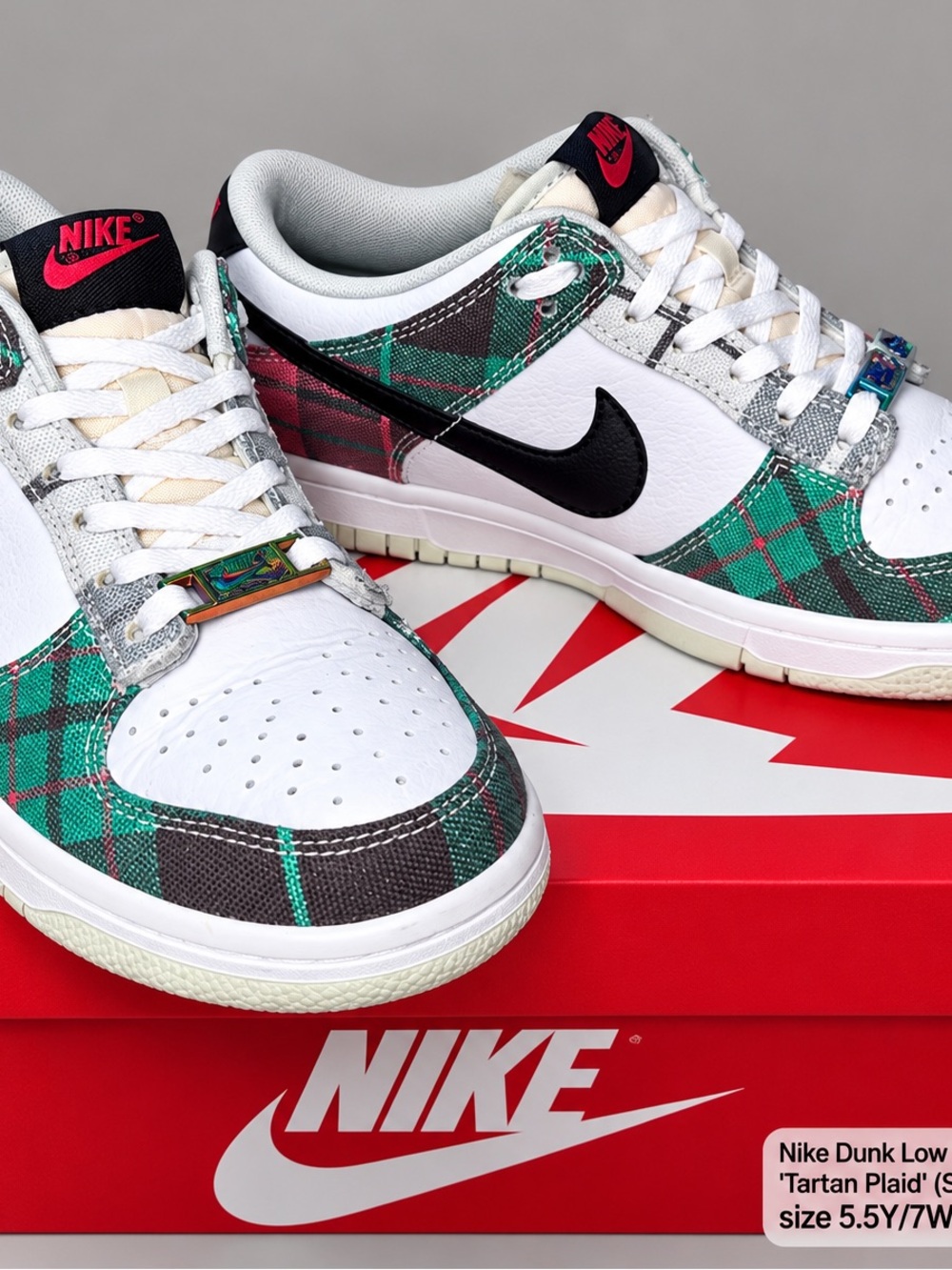 Nike Mens Nike Dunk Low Tartan Plaid DV0827-100 SIZE Size 5.5Y/M 7 W